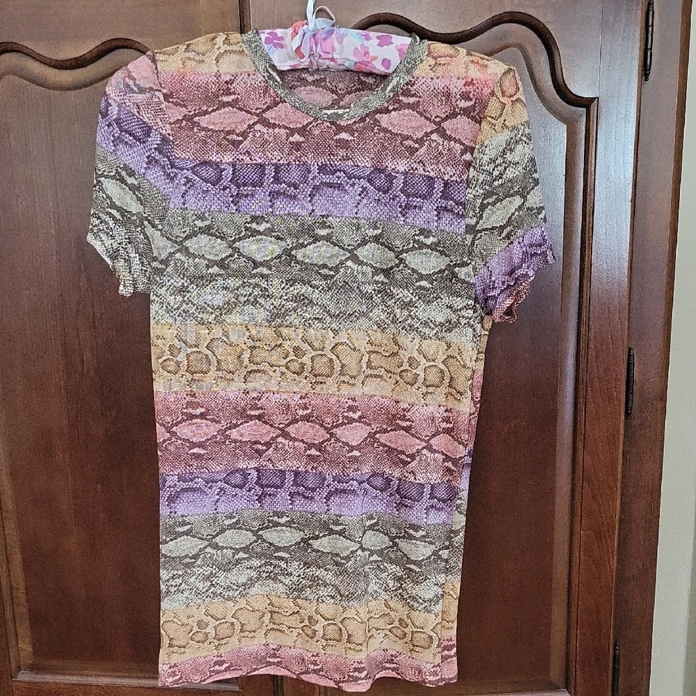 Multicolor Snake Print T-Shirt